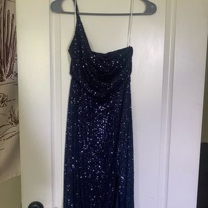 Navy Glitter Hello Molly Prom Dress